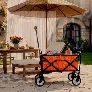 Sunvega Collapsible Foldable Wagon Cart with Colorful Design and Strapping System