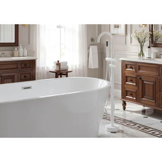Sunvega Freestanding Floor Mount Bathtub Faucet with High Flow Gooseneck Spout