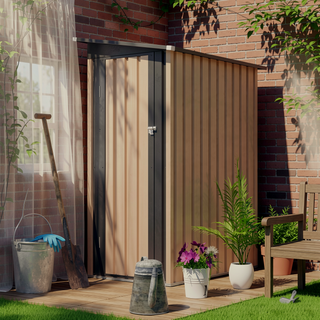 Sunvega 5FT x 3FT Grey Outdoor Pent Roof Garden Tool Storage Shed House