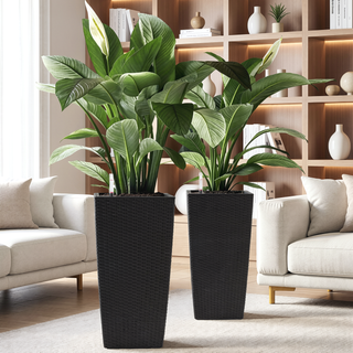 Sunvega 2 Pack Tall 21.7 Inch Crack-Resistant UV-Resistant Matte Planter Box for Indoor Outdoor