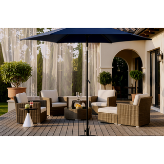 Sunvega 15-Foot Rectangular Outdoor Umbrella with Crank for Patio and Garden