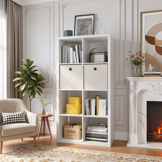Sunvega 8-Cube Storage Organizer with Open Back Shelves for Home Office