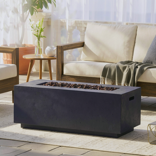 Sunvega Modern 40" 40,000 BTU Rectangular Lightweight Concrete Propane Fire Pit