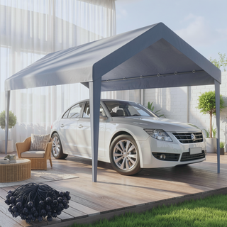 Sunvega 10x20ft Waterproof UV Protected Carport Canopy Cover with 72 Elastic Buckles