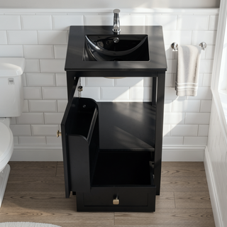 Sunvega 20 Inch Bathroom Vanity with Ceramic Sink and Adjustable Leveling Pads