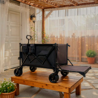 Sunvega Foldable Wagon Cart with Extended Tailgate Large All-Terrain Wheels 480LBS