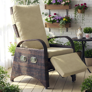Sunvega Adjustable Backrest and Footrest Reclining Lounge Chair with Removable Cushion