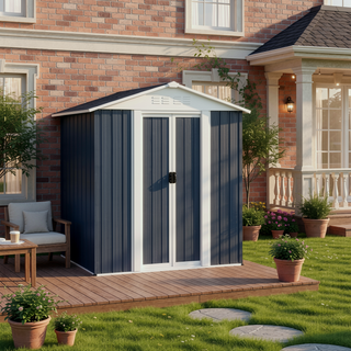 Sunvega Pent Roof Outdoor Storage Shed with Aluminum Alloy Frame and Sliding Door