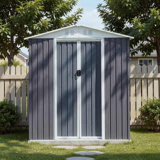 Sunvega Pent Roof Outdoor Storage Shed with Aluminum Alloy Frame and Sliding Door