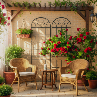 Sunvega 4 Pack 86.7" x 19.7" Metal Galvanized Rustproof Trellis for Climbing Plants