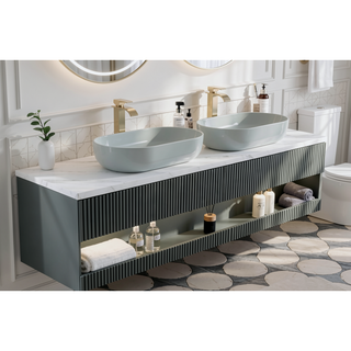 Sunvega 24x14 Inch White Oval Acrylic Above Counter Bathroom Vessel Sink