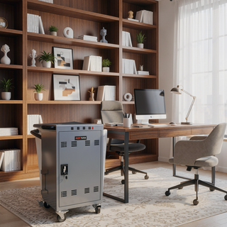 Sunvega Mobile Charging Cart and Cabinet for 35 Tablets Laptops with Locking Storage