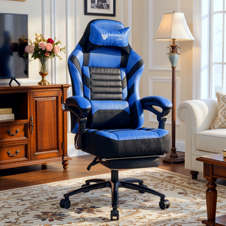 Sunvega Adjustable Swivel Racing Office Ergonomic Video Game Chair with Lumbar Massage