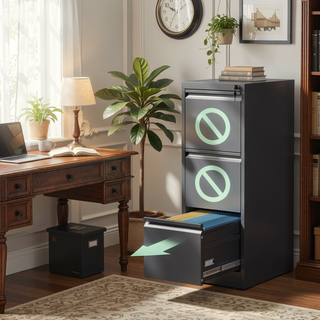 Sunvega 4 Drawer Metal Vertical File Cabinet with Lock for A4 Legal Letter Size