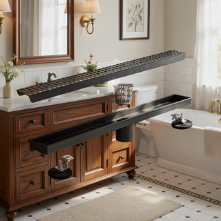 Sunvega 28 Inches Linear Shower Drain with Hair Strainer and Leveling Feet
