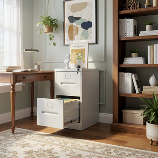Sunvega 5 Drawer Metal Vertical File Cabinet with Lock on Wheels for Home Office