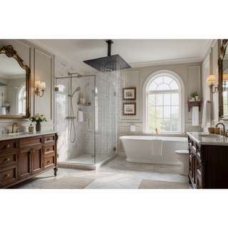 Sunvega 16 Inch Matte Black Rainfall Shower Head with Self Cleaning Nozzle