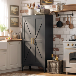Sunvega Premium Powder Coated Steel Storage Cabinet With Four Adjustable Shelves
