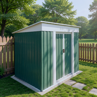 Sunvega Pent Roof Outdoor Storage Shed with Aluminum Alloy Frame and Sliding Door