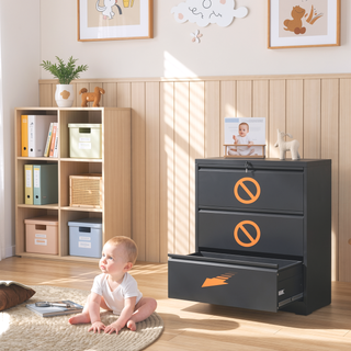 Sunvega 4 Drawer Metal Vertical File Cabinet with Lock for A4 Legal Letter Size