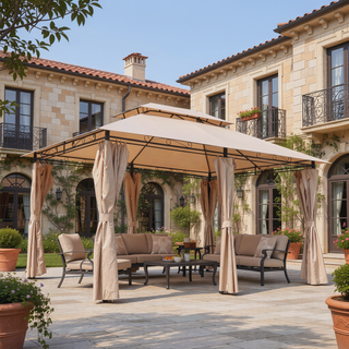 Sunvega 13x10 Outdoor Gazebo with Double Roof Mosquito Net for Patio Garden