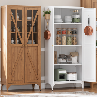 Sunvega Premium Powder Coated Steel Storage Cabinet With Four Adjustable Shelves