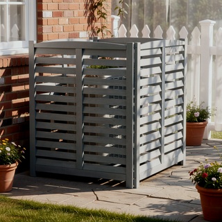 Sunvega 3-Panel Outdoor Air Conditioner Privacy Fence Screen for Garden and Patio