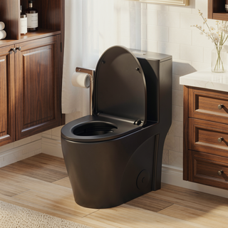Sunvega Modern Fan-Shaped Design One-Piece Toilet with Dual Flush and Soft Close Seat