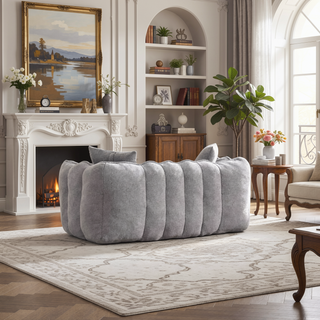 Sunvega Super Soft Chenille Bean Bag Chair with Armrests for Living Room