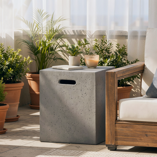 Sunvega Modern Lightweight Concrete 50,000 BTU Round Propane Fire Pit