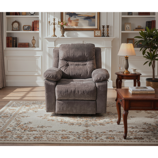 Sunvega Contemporary Slate Blue Breathable Leatherette Motion Recliner Chair with Extra Padding