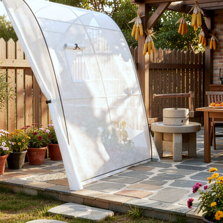 Sunvega Upgraded Walk-in Tunnel Greenhouse with PE Cover and Mesh Door