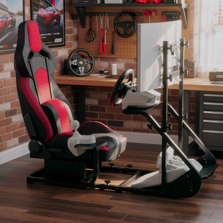 Sunvega Universal PVC Bucket Style Reclinable Sport PU Leather Simulator Racing Seat