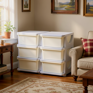 Sunvega 3 Tier Kids Storage Unit with 6 Large Removable Drawer Bins for Bedroom