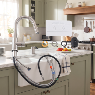 Sunvega Brushed Nickel Pull Out Kitchen Sink Faucet with Single Handle