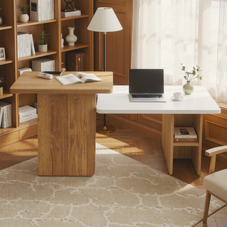 Sunvega Set of 2 Wood Finish Nesting Coffee Tables for Farmhouse Living Room