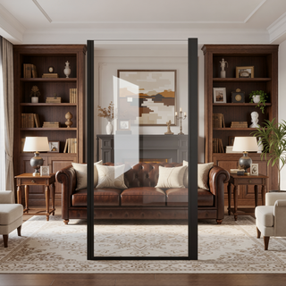 Sunvega 24x72 Inch Brushed Nickel Pivot Shower Door with Half Frame