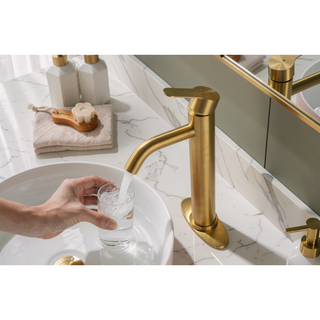Sunvega Single Handle Stainless Steel Bathroom Sink Faucet for 1 or 3 Holes