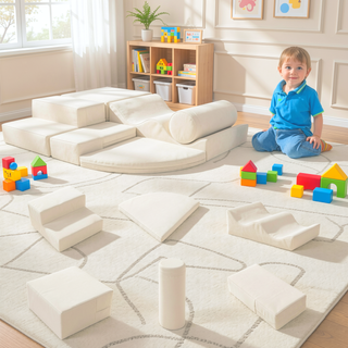 Sunvega Soft Climb and Crawl Foam Playset 6 in 1 with Stairs and Mats