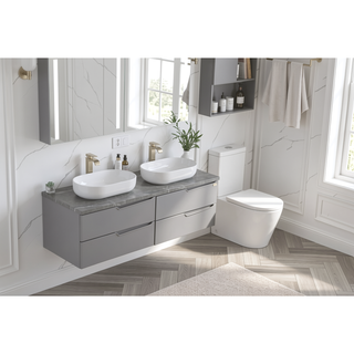 Sunvega 24x14 Inch White Oval Acrylic Above Counter Bathroom Vessel Sink