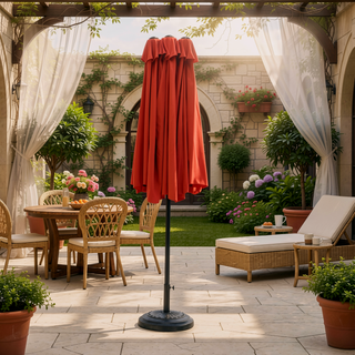 Sunvega 15-Foot Rectangular Outdoor Umbrella with Crank for Patio and Garden
