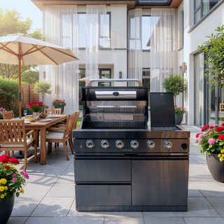 Sunvega 46-Inch Four Burner Stainless Steel Gas Grill with Warming Rack