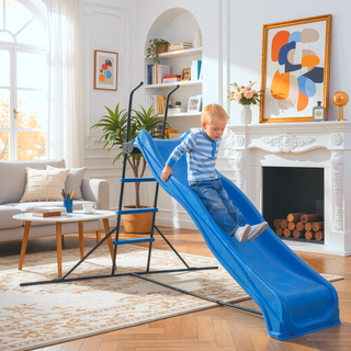 Sunvega Freestanding Kids Plastic Slide Indoor Playground Equipment Blue