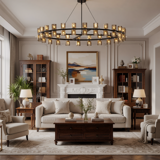 Sunvega Luxury Double Crystal Ring LED Chandelier Lighting for Modern Dining Room