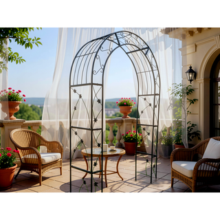 Sunvega Metal Garden Arch Arbor Trellis for Climbing Plants Support Outdoor Wedding
