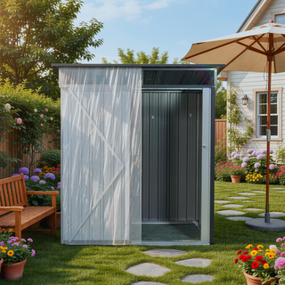 Sunvega 5x3ft Outdoor Metal Storage Shed with Transparent Endurance Plate