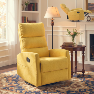 Sunvega Manual Recliner Chair with 360 Degree Swivel and Rocking Function in Grey Fabric