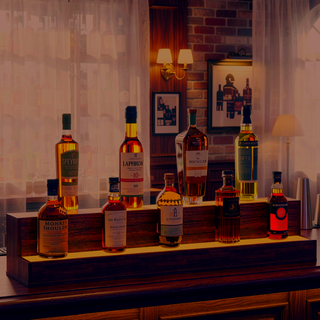 Sunvega 24 Inch Freestanding LED Lighted Liquor Bottle Display Shelf with App Remote Control