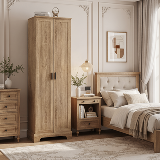 Sunvega Two Door Storage Cabinet with Adjustable Shelf Made of MDF Board for Bathroom