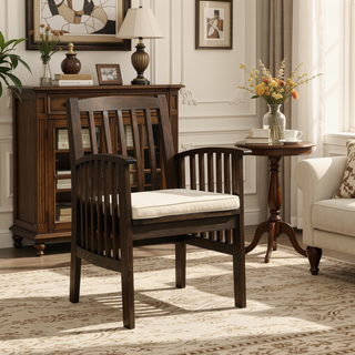 Sunvega Acacia Wood Dining Chairs with Water Resistant Cushions for Patio